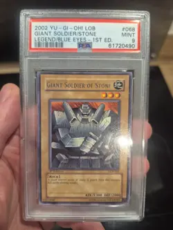 Yu-Gi-Oh Giant Soldier of Stone LOB-068 1st Edition Rare PSA 9 - Image 1