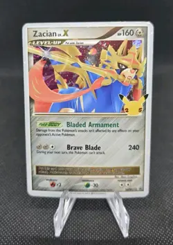 Pokemon Zacian LV X Celebrations Holo Black Star Promo Card SWSH135 - Image 1