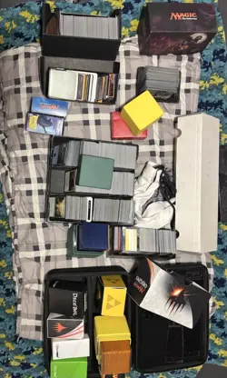 Magic: The Gathering Mixed Card Lot with Multiple Deck Boxes & Loose Cards - Image 1