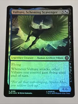 MTG Universes Beyond: Spider-man Vulture, Scheming Scavenger Foil 0158 NM - Image 1