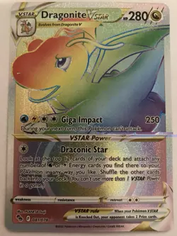 Dragonite VSTAR (Secret) 081/078 Pokemon GO Rainbow Holo - Image 1