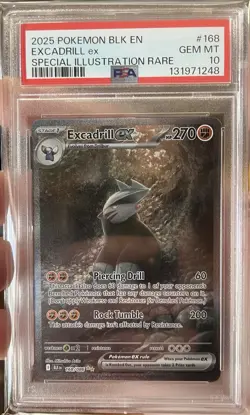 Pokemon PSA 10 Gem Mint Black Bolt SIR Excadrill EX 168/086 - Image 1
