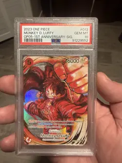 2023 One Piece Monkey.D.Luffy Oda Signature 1st Anniversary English, PSA 10 - Image 1