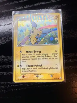 Minun 67/101 LP Reverse Holo Pokemon Card EX Hidden Legends RARE PATTERN BLEED - Image 1