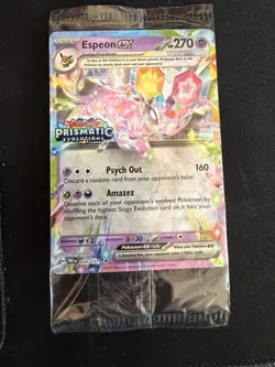 Pokemon TCG Espeon EX Prismatic Evolutions Promo Card 034/131 Stamped Sealed - Image 1