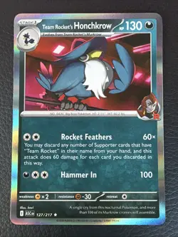 Ascended Heroes Team Rocket's Honchkrow Rare Holo #127/217 Pokemon TCG - Image 1