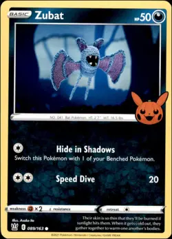 Pokemon - 2X Zubat #089/163 - Trick or Trade BOOster Promo - Image 1