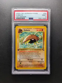 2000 Pokemon KABUTO - 50/62 - 1. Edition - Fossil DE - PSA 9 - Image 1