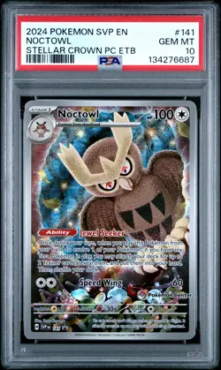 2024 POKEMON SVP EN-SV BLACK STAR PROMO #141 NOCTOWL PSA 10 - Image 1