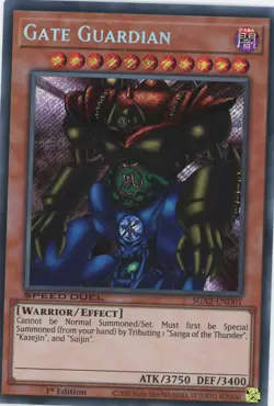 Yugioh Gate Guardian SGX2-END01 Secret Rare 1st NM - Image 1