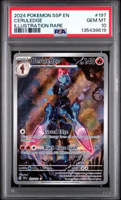 2024 POKEMON SSP EN-SURGING SPARKS ILLUSTRATION RARE #197 CERULEDGE PSA 10 - Image 1