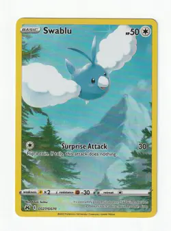 Swablu GG27/GG70 Crown Zenith Galarian Gallery Full Art Pokemon Card NM - Image 1