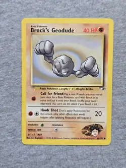 Pokemon TCG Brock's Geodude 66/132 Gym Heroes Unlimited Common WOTC Card - Image 1