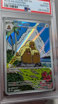 PSA 10 Alolan Dugtrio 208/191 Surging Sparks Illustration Rare Pokemon Card - Image 3