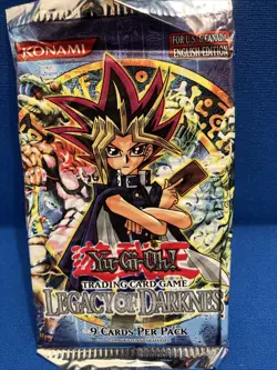 VINTAGE YU GI OH ! Legacy Of Darkness LOD Booster Pack 9 Card Pack KONAM Sealed 53334301862 - Image 1