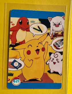💥 Mewtwo Pikachu Vintage Prism Holo Sticker Card Anime Collectible Foil 💥 - Image 2