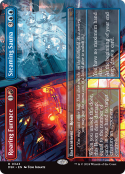 x1 Roaring Furnace // Steaming Sauna DSK Duskmourn MTG 343 RARE BORDERLESS 1x - Image 1