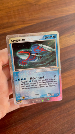 Kyogre EX Holo DOUBLE SWIRL! 2003 Pokemon Black Star Nintendo Promo 001 - Image 2