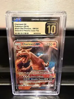 Pokemon Charizard GX Black Star Promo Detective Pikachu SM195 Pristine 10 - Image 1