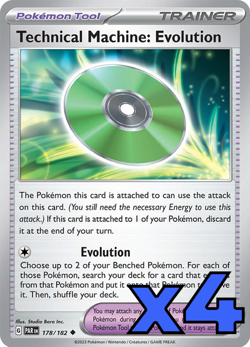 4x Technical Machine: Evolution 178/182 SV04: Paradox Rift PLAYSET - Pokemon TCG - Image 1