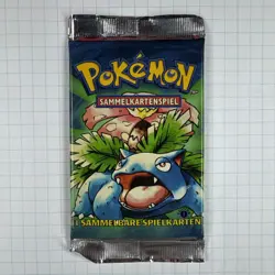 1999 Unopened Pokemon 1st Edition Base Set Booster Pack German Venusaur Sealed - Image 1