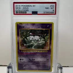 2016 POKEMON XY EVOLUTIONS #53 MEW-HOLO - PSA 8 NEAR MINT / MINT - Image 1