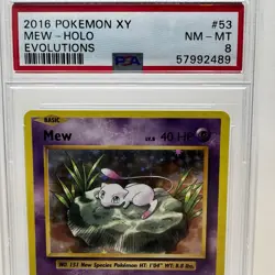 2016 POKEMON XY EVOLUTIONS #53 MEW-HOLO - PSA 8 NEAR MINT / MINT - Image 2