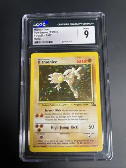 Pokemon - Fossil Set - Hitmonlee Holo - 1999 - 7/62 - CGC 9 - Mint - Image 1