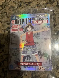 One Piece Bandai Namco Monkey D. Luffy US Voyage Promo Holo Full Art Gonzaga - Image 1