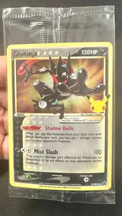 Gold Star Greninja SWIRL! SWSH144 2021 Celebrations Pokemon Card TCG SEALED - Nm - Image 2