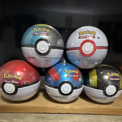 ‼5 SEALED Pokemon Poke Ball Tins‼ - Image 1