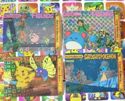 Pokemon Vintage Pocket Monsters Vending HOLO Prism (4x) Stickers 1998 Nintendo - Image 1
