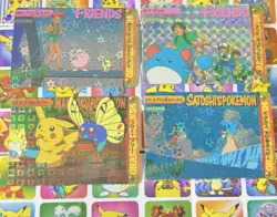 Pokemon Vintage Pocket Monsters Vending HOLO Prism (4x) Stickers 1998 Nintendo - Image 4