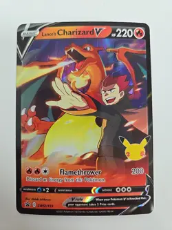 Pokemon TCG Lance's Charizard V Celebrations SWSH133 Black Star Promo Near Mint - Image 1