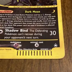 Pokemon TCG Holo Rare Umbreon H29/H32 2003 Aquapolis Holo Swirl [Flaws In Pics] - Image 4