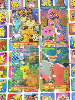Pokemon Vintage Pocket Monsters Vending HOLO Prism (4x) Stickers 1998 Nintendo - Image 1