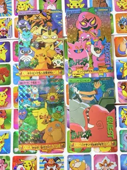 Pokemon Vintage Pocket Monsters Vending HOLO Prism (4x) Stickers 1998 Nintendo - Image 2