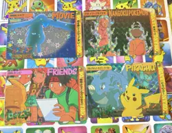 Pokemon Vintage Pocket Monsters Vending HOLO Prism (4x) Stickers 1998 Nintendo - Image 1