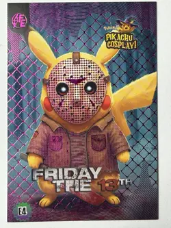Friday The 13th (Pikachu) #E4 - Purple Holo Box Hit Pikachu Cosplay - Pokemon - Image 1