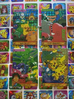 Pokemon Vintage Pocket Monsters Vending HOLO Prism (4x) Stickers 1998 Nintendo - Image 4