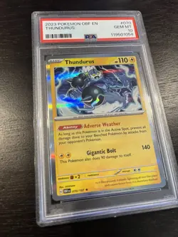 2023 POKEMON OBF EN-OBSIDIAN FLAMES #070 THUNDURUS PSA 10 Gem Mint - Image 2