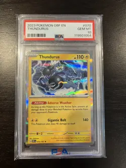 2023 POKEMON OBF EN-OBSIDIAN FLAMES #070 THUNDURUS PSA 10 Gem Mint - Image 4