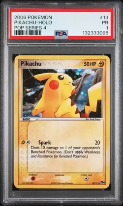 2006 POKEMON POP SER 4 #13 PIKACHU-HOLO PSA 1 - Image 1