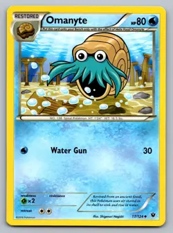 Pokemon TCG XY - Fates Collide Omanyte 17/124 - Image 1