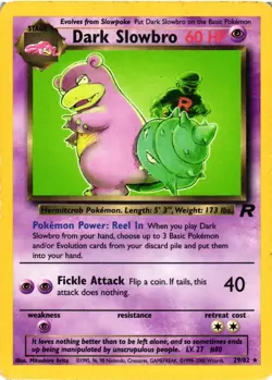 Pokemon TCG Dark Slowbro 29/82 Team Rocket Regular Unlimited HP - Image 1
