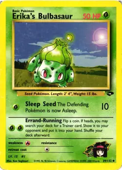 Pokemon TCG Erika's Bulbasaur Gym Challenge 39/132 Uncommon Unlimited DMG - Image 1