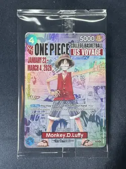 One Piece College Basketball US Voyage Monkey D. Luffy Promo Trading Card 2026 - Image 1