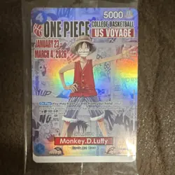 One Piece College Basketball US Voyage Monkey D. Luffy Promo Trading Card 2026 - Image 1
