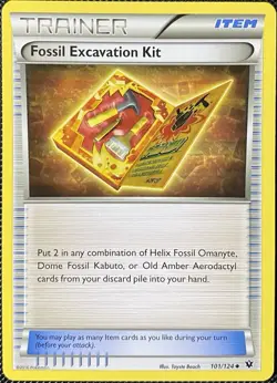 Fossil Excavation Kit 101/124 Fates Collide Regular - Pokemon Card - Image 1