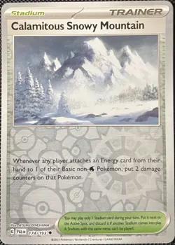 Calamitous Snowy Mountain 174/193 Sv02: Paldea Evolved Reverse Holo Pokemon Card - Image 1